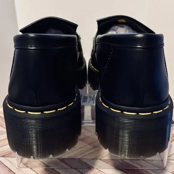 Dr Martens Adrian Quad Leather Platform Tassel Loafers Black M 11 W 12 Kiltie