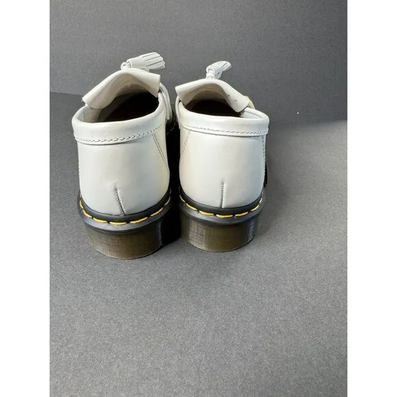 Dr. Martens ADRIAN YS White Smooth Leather Tassels Loafers Size Men’s 8 Women 9