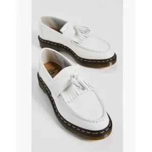 Dr. Martens ADRIAN YS White Smooth Leather Tassels Loafers Size Men’s 8 Women 9