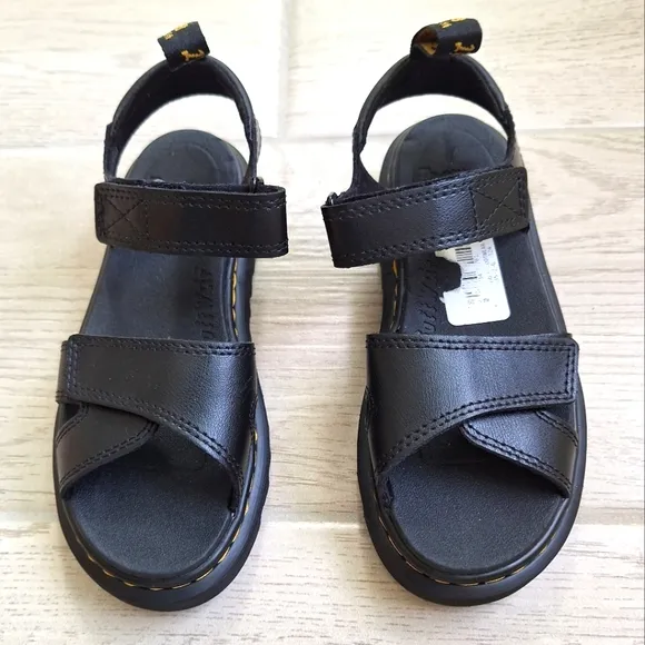 Dr. Marten's Black Chunky Sole Sandals with Adjustable Straps - Size 2