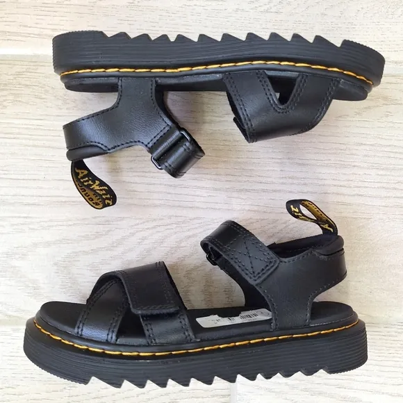 Dr. Marten's Black Chunky Sole Sandals with Adjustable Straps - Size 2