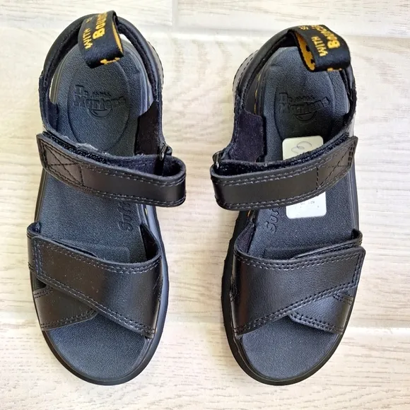 Dr. Marten's Black Chunky Sole Sandals with Adjustable Straps - Size 2