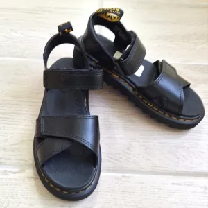 Dr. Marten's Black Chunky Sole Sandals with Adjustable Straps - Size 2