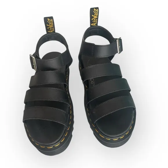 Dr Martens Blaire Matte Black Strappy Sandals