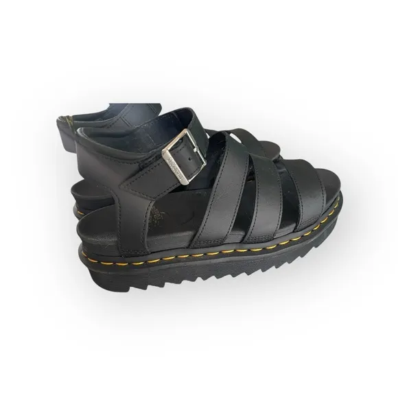 Dr Martens Blaire Matte Black Strappy Sandals