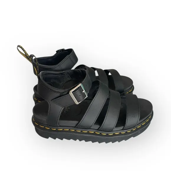 Dr Martens Blaire Matte Black Strappy Sandals