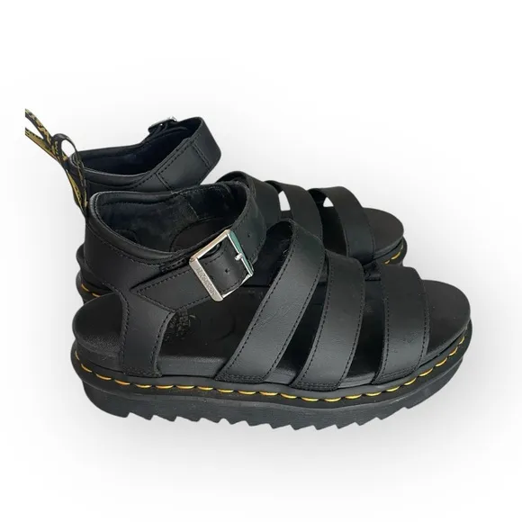 Dr Martens Blaire Matte Black Strappy Sandals