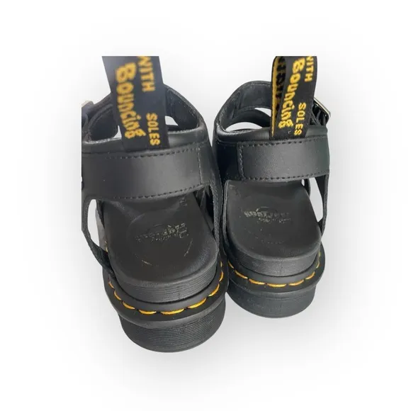 Dr Martens Blaire Matte Black Strappy Sandals