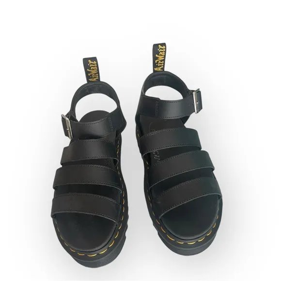 Dr Martens Blaire Matte Black Strappy Sandals