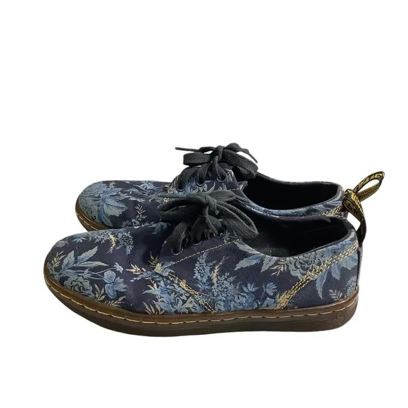 Dr. Martens Blue Floral Aldgate Sneakers Canvas Lace Up
