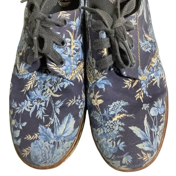 Dr. Martens Blue Floral Aldgate Sneakers Canvas Lace Up