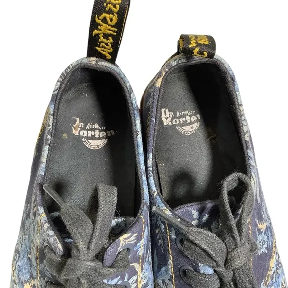 Dr. Martens Blue Floral Aldgate Sneakers Canvas Lace Up