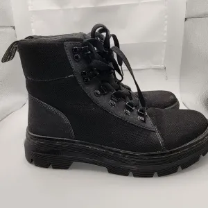 Dr. Martens Combat Boots Womens sz 8 Black Combs Ankle Poly Soles Bouncing EMS