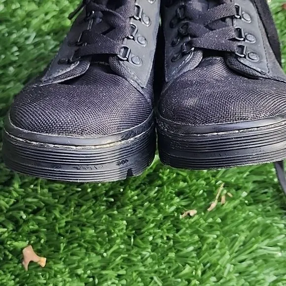 Dr. Martens Combat Boots Womens sz 8 Black Combs Ankle Poly Soles Bouncing EMS