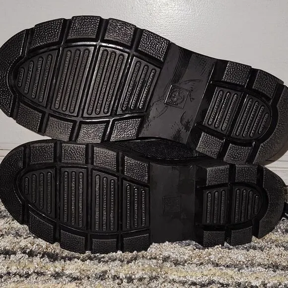 Dr. Martens Combat Boots Womens sz 8 Black Combs Ankle Poly Soles Bouncing EMS
