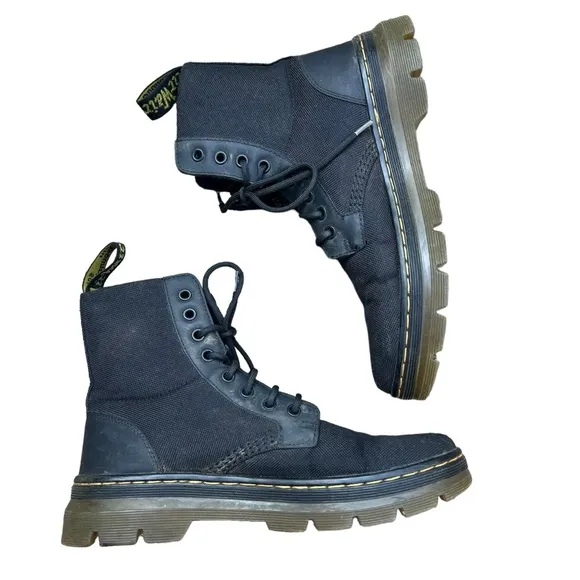 Dr. Martens Combs Poly Casual Boots Black Extra Tough Rubbery Men’s 8 Women’s 9