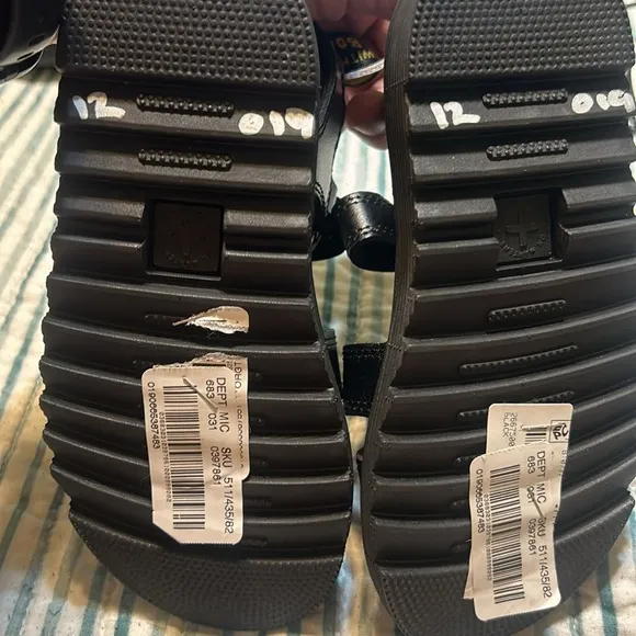 Dr. Martens JUNIOR KLAIRE LEATHER STRAP SANDALS
