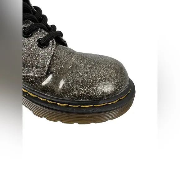 Dr. Martens Kids 12 Boots 1460 Silvery Glitter Lace Up Boots Outdoors Casual