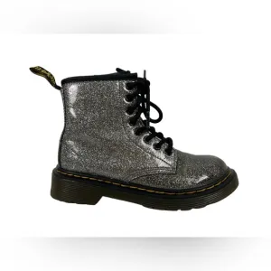 Dr. Martens Kids 12 Boots 1460 Silvery Glitter Lace Up Boots Outdoors Casual