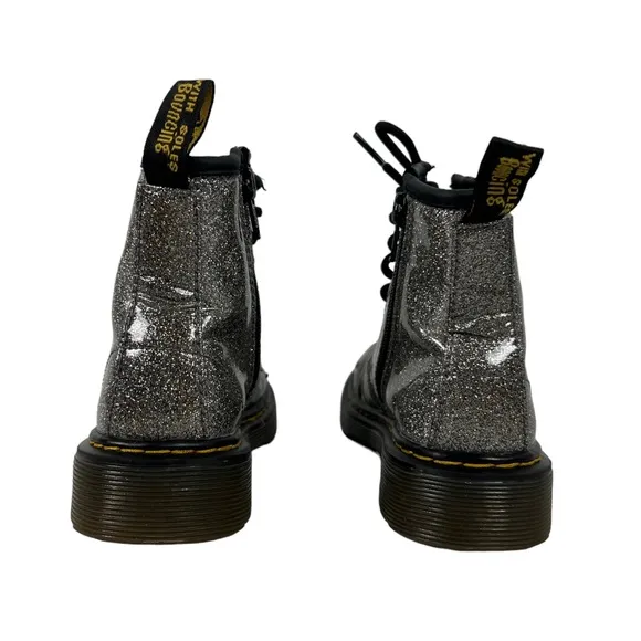 Dr. Martens Kids 12 Boots 1460 Silvery Glitter Lace Up Boots Outdoors Casual