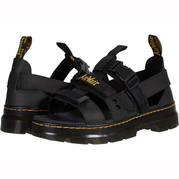 Dr Martens Pearson Air Wair Strappy Sandals  Black Buckle Mens US 12