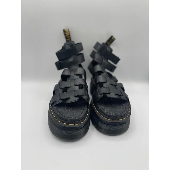 Dr. Martens Sandals Women Black Ricki Gladiator Strappy Shoes Sz EU 39/US 8 New
