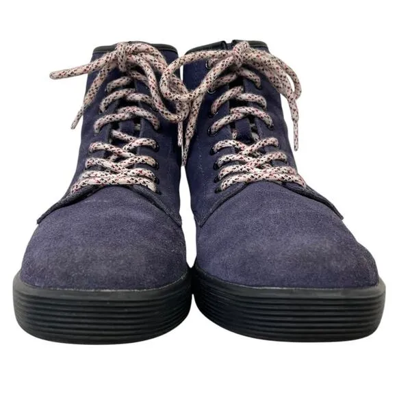 Dr. Martens Sheridan Suede Casual Boots Blue Women’s 8 High Top Lace-up Grunge