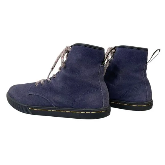 Dr. Martens Sheridan Suede Casual Boots Blue Women’s 8 High Top Lace-up Grunge