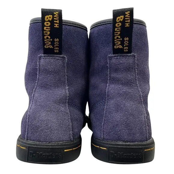 Dr. Martens Sheridan Suede Casual Boots Blue Women’s 8 High Top Lace-up Grunge