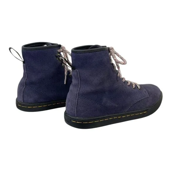 Dr. Martens Sheridan Suede Casual Boots Blue Women’s 8 High Top Lace-up Grunge