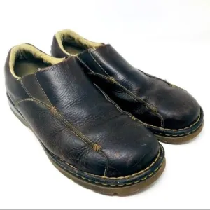 Dr Martens vintage brown leather slide on loafers 11 M