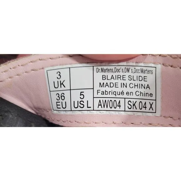 Dr. Martens Women's Blaire Leather Pink Slide Sandals size 5 # 6