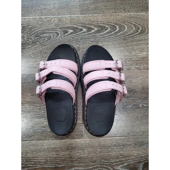 Dr. Martens Women's Blaire Leather Pink Slide Sandals size 5 # 6