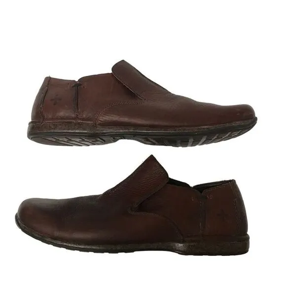 Dr. Martens chestnut brown leather slip on loafers 12