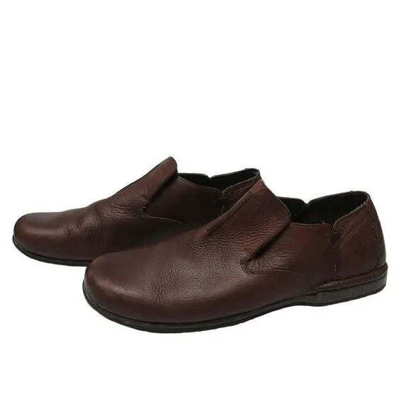 Dr. Martens chestnut brown leather slip on loafers 12