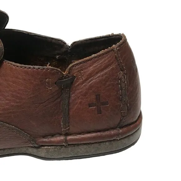 Dr. Martens chestnut brown leather slip on loafers 12