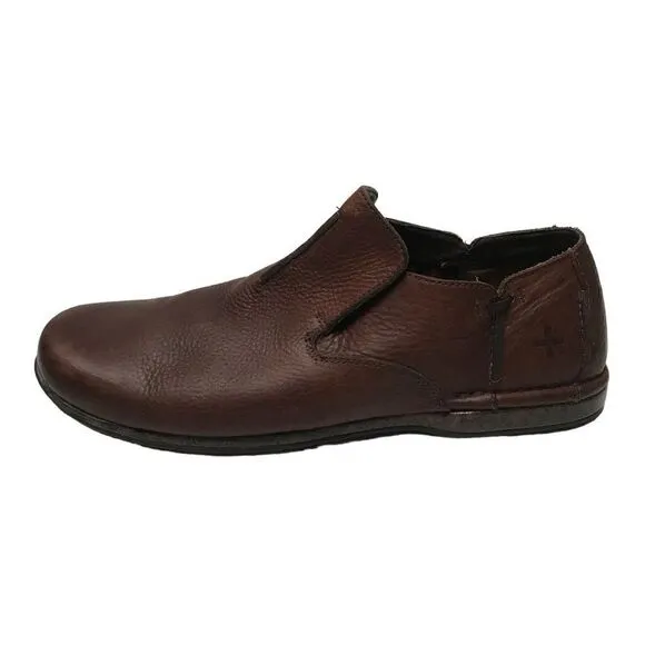 Dr. Martens chestnut brown leather slip on loafers 12
