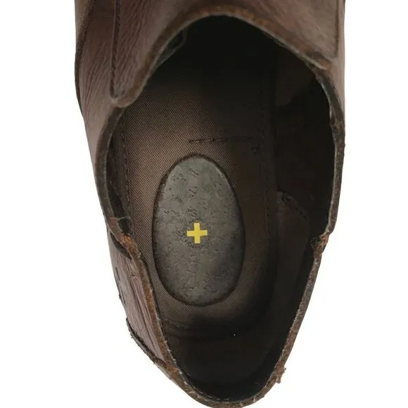 Dr. Martens chestnut brown leather slip on loafers 12
