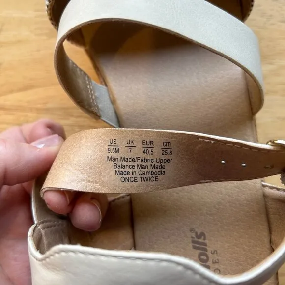 Dr Scholl's Once Twice Strappy Cork Wedge Sandal Size 9.5
