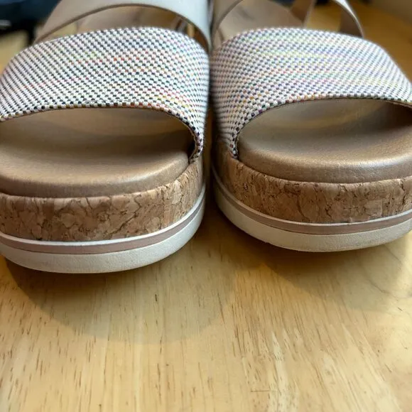 Dr Scholl's Once Twice Strappy Cork Wedge Sandal Size 9.5