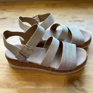 Dr Scholl's Once Twice Strappy Cork Wedge Sandal Size 9.5