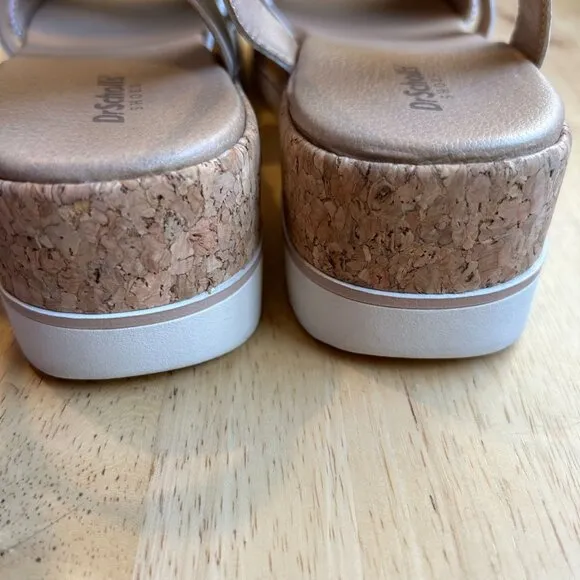Dr Scholl's Once Twice Strappy Cork Wedge Sandal Size 9.5