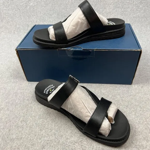 Dr. Scholls Slip on Sandals Womens 6.5 Comfort Black Summer