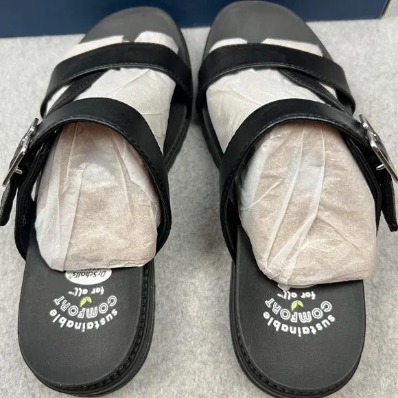 Dr. Scholls Slip on Sandals Womens 6.5 Comfort Black Summer