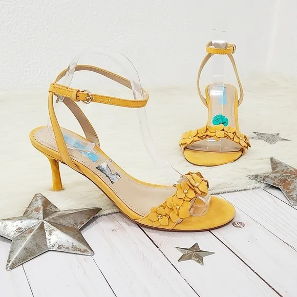 Draper James Alice Floral Heeled Sandals light orange yellow size 7.5