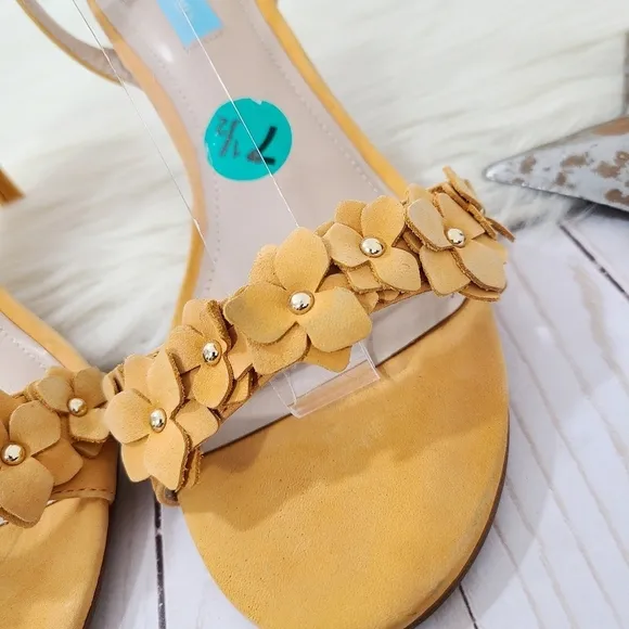Draper James Alice Floral Heeled Sandals light orange yellow size 7.5