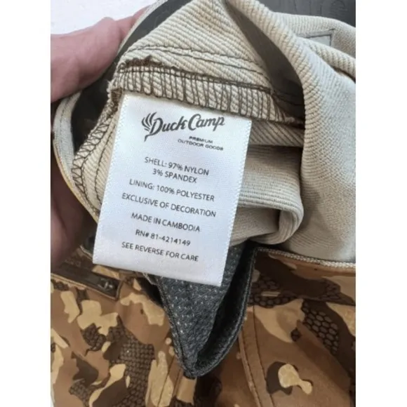 Duck Camp Vantage Pant 42R Hunting Camo Fishing Woods Outdoors