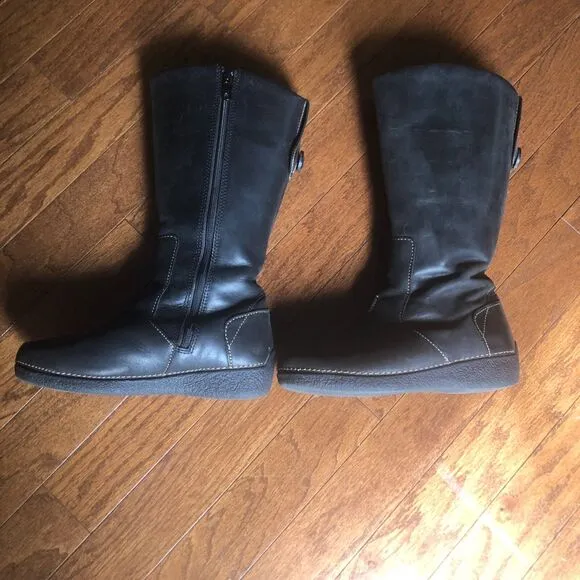 Duluth Trading Co Andina Tall Riding Boots Shoes Womens Size 8.5 Black Leather