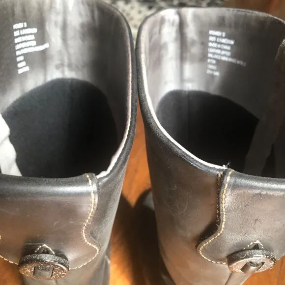 Duluth Trading Co Andina Tall Riding Boots Shoes Womens Size 8.5 Black Leather