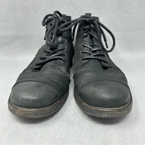 Dune London Simon Casual Leather Lace-Up Boots Black Men’s Sz 10 M